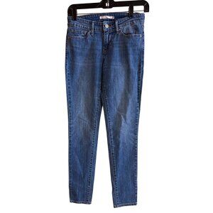 Levis Womens Mid-Rise Skinny Blue Jeans Size 12 Medium Wash Denim Classic Fit Ca